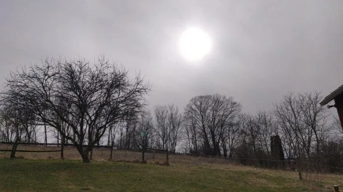 The blue skies turned unnaturally gray after multiple streaks (trails) of sprayed aerosols
